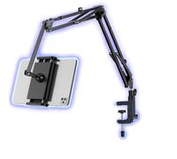 CAAL ARMORY 360° Adjustable Metal Phone Arm Holder-Heavy-Duty Bedside & Desk Mount with 3-Joint Flex Arm, Strong Clamp Base, Universal Rotating Ball Phone Mount for Stable Hands-Free Viewing-up to 14"