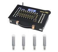 CaalLogt DMX512 Controller Stage DJ Light Console Lighting Mixer Board Console Wireless DMX Transmitter Receivers Set 192 Channels for Party DJ Disco Lights Show Night DJs KTV Bars Moving Heads