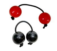 CAASFOOY 2 Pairs of Kashaka Instrument, Kashaka Shaker Instrument African Aslatuas Rhythmic Ball Classic Manual Percussion for Children Adults Beginners Parties Music Lessons (Red, Black)