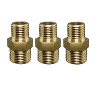 CAAUYXZW 3PCS 1/8Inch 1/4nch 3/8nch BSP Male Thread Hex Brass Pipe Fitting Adapter Coupler Connector for Fuel Gas Water(No16)