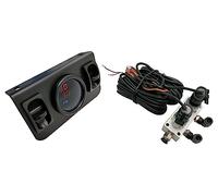 Cab Dual air Gauge Control Kit with Digital Paddle Switch for Air Pressure Sensor Control of Suspension Kit (Red)