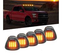 Cab Marker Lights, Smoke Lens Amber 16 Led Roof Running Lights, Top Clearance Light for 1999-2016 Ford F150 F250 F350 F450 F550 F650 F750 E150 E250 E350 E450 Super Duty Pickup Truck （Pack of 5）