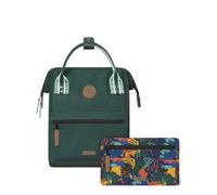 CABAIA Adventurer Backpack - Water-Repellent - Laptop Compartment - 2 Pockets - Certified Vegan - Travel, Business, School Bag for Men and Women - Green/Purple, Lima, Small 10L, Classic