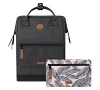 CABAIA Adventurer Backpack - Water-Repellent - Laptop Compartment - 2 Pockets - Vegan Certified - Travel, Business, School Bag for Men and Women - Black, Le Havre, Large 23L, Classic