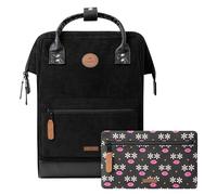 CABAIA Adventurer Backpack - Water-Repellent - Laptop Compartment - 2 Pockets - Vegan Certified - Travel, Business, School Bag for Men and Women - Black, Brighton, Medium 18L