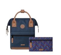 Cabaïa - Adventurer Backpack - Water Repellent - Laptop Compartment up to 15" - 2 Interchangeable Pockets - Vegan Certified - Travel, Work and School Backpack - Blue, Chicago, Small 10L