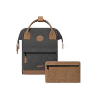 Cabaïa Adventurer Backpack - Water-Repellent - PC Compartment - 2 Interchangeable Pockets - Vegan Certified - Travel, Work and School Backpack - Grey, London, Small 10L, Casual