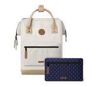 Cabaïa - Adventurer Cap Town Backpack - Medium 18L - Water Repellent - Compartment for PC up to 13 ″ - 2 interchangeable pockets - Vegan Certified - Travel, Work and School Backpack - Beige