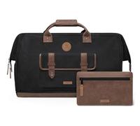CABAIA Travel Bag with Laptop Compartment Adventurer Waxed Cotton Duffle Bag Trogir Black