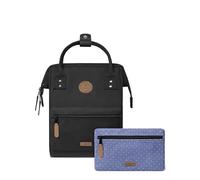 Cabaïa - Adventurer Backpack - Water Repellent - Laptop Compartment up to 15" - 2 Interchangeable Pockets - Vegan Certified - Travel, Work and School Backpack - Black, Berlin, Medium 18L