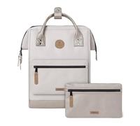 Cabaïa Wasserdichtes Rucksack - MOLLE-System und Trendiges Design für Männer und Frauen - Robustes Nylon, Gepolsterter Komfort - Ideal für Reisen, Schule, Arbeit - Beige, Weiß