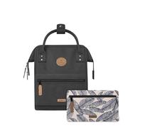 Cabaïa Adventurer Le Havre Backpack - Mini 10L - Water Repellent - Portable Compartment 10.5″ - 2 Interchangeable Pockets - Certified Vegan - Travel, Work and School Backpack - Black