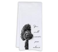 Cabana Bro Funny Black Poodle Bathroom Hand Towels, Black Poodle Gifts, You Will Never Pee Alone Funny Hand Towels for Bathroom Washroom Decor, Dog Lovers Mom Gifts, 16x24 Inch