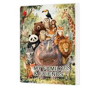 Cabana Bro My Family and Friends Baby Photo Album Holds 36 4x6 Photos, Tropical Jungle Animal Small Photo Album Memory Keepsake Gift for Baby Shower Newborn Toddler Kids Boys Girls