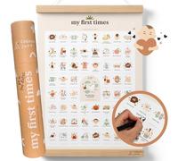 CABANA JUNO Poster My First Times - Personalize with Dates, Baby Birth Gift, Baby Room Decoration | Gift Box with My First Times Poster 16 x 24 inches + Poster Hanger + Packaging, CJ-POSTER-1-A2-EN