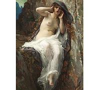 Cabanel Echo Greek Myth Nude Woman Rock Painting Art Print Canvas Premium Wall Decor Poster Mural