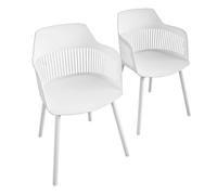 cabazon white resin bistro dining chair in pair