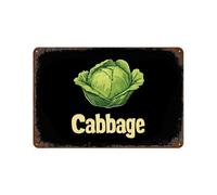 Cabbage Decorative Signs Metal Art Plaques with Rust Vintage Horizontal Tin Plate for Home Farm Yard 7.9"x11.8"