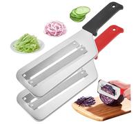 Cabbage Shredder 2 PCS Stainless Steel Blade Cabbage Slicer Shredder Skidproof Slicer Double-Layer Shredded for Vegetable and Fruit Black & Red