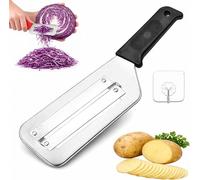 Cabbage Shredder for Coleslaw, Stainless Steel Shredder, Double-Layer Slicer, Efficient Vegetable Peeler Julienne for Salad Stir Fry and Vegetable Meal Prep (Black-1Pc)