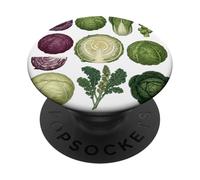 Cabbage Vegetable Botanical Garden Gardening Cabbages PopSockets Adhesive PopGrip
