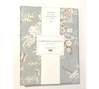 Cabbages & Roses London Home Luxury Collection - 100% Cotton Percale, Cool & Crisp Feel, Wrinkle-Resistant Hotel-Style 3-Piece Duvet Set (Ann Cornflower Rose, Queen)