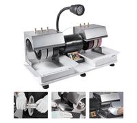 Cabbing Machine 6" 1/4hp 1800rpm Lapidary Rock Grinder Polisher with Lamp and Water Pump for Gem Faceting and Creating Cabochons