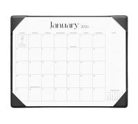 Cabbrix Desk Calendar 2026 with Desktop Mat, Simplified Medium Desk Pad Calendar 15" x 12" January 2026 to June 2027, Desk Blotter Calendar for Home School and Office (Dark Black)