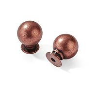 CABDM 10 Pack 1 Inch Vintage Ball Brushed Brass Cabinet Knobs Kitchen Cabinet Hardware Drawer Knobs Pulls for Drawers.