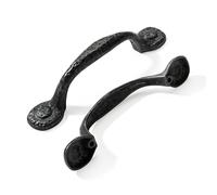 CABDM 10 Pack Rustic Pulls,Antique Black Iron Cabinet Pulls Hammered Cabinet Pulls Kitchen Cabinet Hardware Vintage Pulls for Drawers.