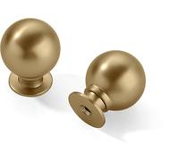 CABDM 15 Pack 1 Inch Vintage Ball Champagne Bronze Cabinet Knobs Kitchen Cabinet Hardware Satin Brass Drawer Knobs Pulls for Drawers.