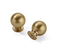 CABDM 25 Pack 1 Inch Vintage Ball Brushed Brass Cabinet Knobs Kitchen Cabinet Hardware Brushed Gold Drawer Knobs Pulls for Drawers.