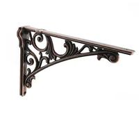 CABDM Decorative Shelf Bracket 10 inch, Antique Copper Brackets for Shelving, Heavy Duty Vintage, DIY Projects, Hardware Included, 2 Pack, 9.84x7x1.73 inch，Baroque Style