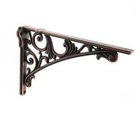 CABDM Decorative Shelf Bracket 10 inch, Antique Copper Brackets for Shelving, Heavy Duty Vintage, DIY Projects, Hardware Included, 4 Pack, 9.84x7x1.73 inch，Baroque Style
