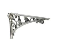 CABDM Decorative Shelf Bracket 12 inch Brushed Satin Nickel Brackets for Shelving Solid Heavy Duty Vintage DIY Projects Hardware Included 2 Pack