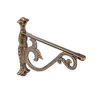 CABDM Decorative Shelf Bracket 8 inch, Antique Brass Hammered Shelf Brackets for Shelving, Heavy Duty Vintage, DIY Projects, Hardware Included, 4 Pack