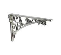 CABDM Decorative Shelf Bracket 8 inch, Brushed Nickel Brackets for Shelving, Heavy Duty Vintage, DIY Projects, Hardware Included, 4 Pack, 5.9x4.17x1.73 inch,Baroque Style, 159-200BN-4