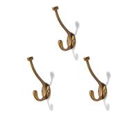 CABDM The 3 Pack 5-1/2 inch Heavy-Duty Coat Hooks are Suitable for Overcoats/Hats/Keys/Bags/Bathrobes, and The Antique Brass Towel Robe Hooks are Suitable for Both Household and Commercial uses