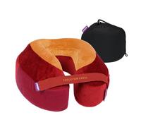 Cabeau Best Neck Pillow for Travel - Evolution Earth Deluxe - 360° Head, Neck and Chin Support for Sleeping - Sustainable Memory Foam - Removable, Washable Cover with Compact Carrying Case (Fire)