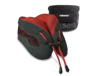 Cabeau Evolution Cool Travel Pillow- The Best Air Circulating Head Neck Memory Foam Cooling Travel Pillow - Red