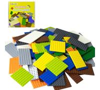 Cabeeskii 130 Pieces Classic Building Plate, Mixed Color with 11 Size Base Plate, Compatible with Lego Parts and Pieces, Building Bricks, for Most Brands