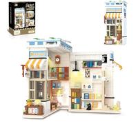 Cabeeskii Book Nook Book Store Set, Building Blocks House with LED, Booknook Clamping Blocks as Gifts for Adults, Boys and Girls from 10 Years