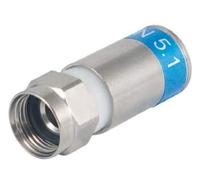 Cabelcon Connector, F-56-CX3 Compression, 5.1 Class A, Pack of 20, Plug, 11 x 30 x 11 mm, 9 grams, Model Number: F-56-CX3
