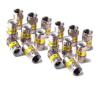 Cabelcon Pack of 16 F-56 4.9 Self Install F-Compression Connectors Yellow RG6 / 7 mm NiTin