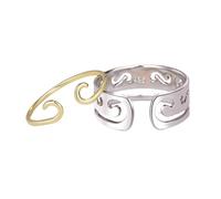 CABEPHY Boyfriend Gifts Copper Couple Rings Black Myth Wukong Monkey King Adjustable Rings for Men Women, Brass, No Gemstone