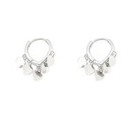 CABEPHY Dainty Huggie Heart Small Gold Hoop Earrings for Women Teen Lily of the Valley Earrings Flower Dangle Cute Trendy Aesthetic, Silver, No Gemstone