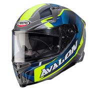 Caberg Avalon X Optic Full Face Motorcycle Helmet Matt Grey/Blue/Yellow (M)