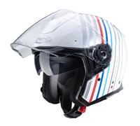 Caberg Flyon Motorcycle Helmet Bakari White/Silver Open Face
