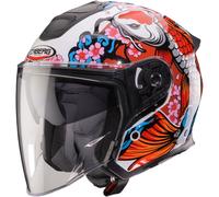 Caberg Flyon II Motorcycle Motorbike Helmet - Koi White / Red / Orange