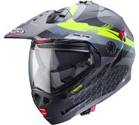 Caberg Motorrad Klapphelm Tourmax X Sarabe Matt-Gun Metallic/Schwarz-Fluo-Gelb